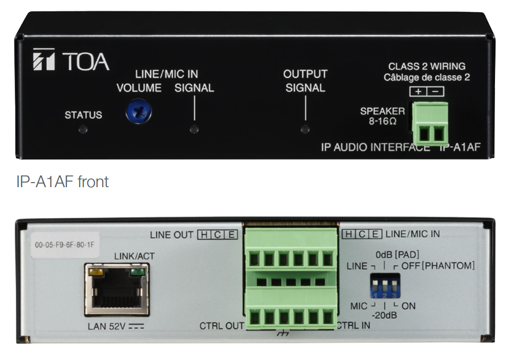 TOA IP-A1AF  : Bộ giao diện âm thanh IP