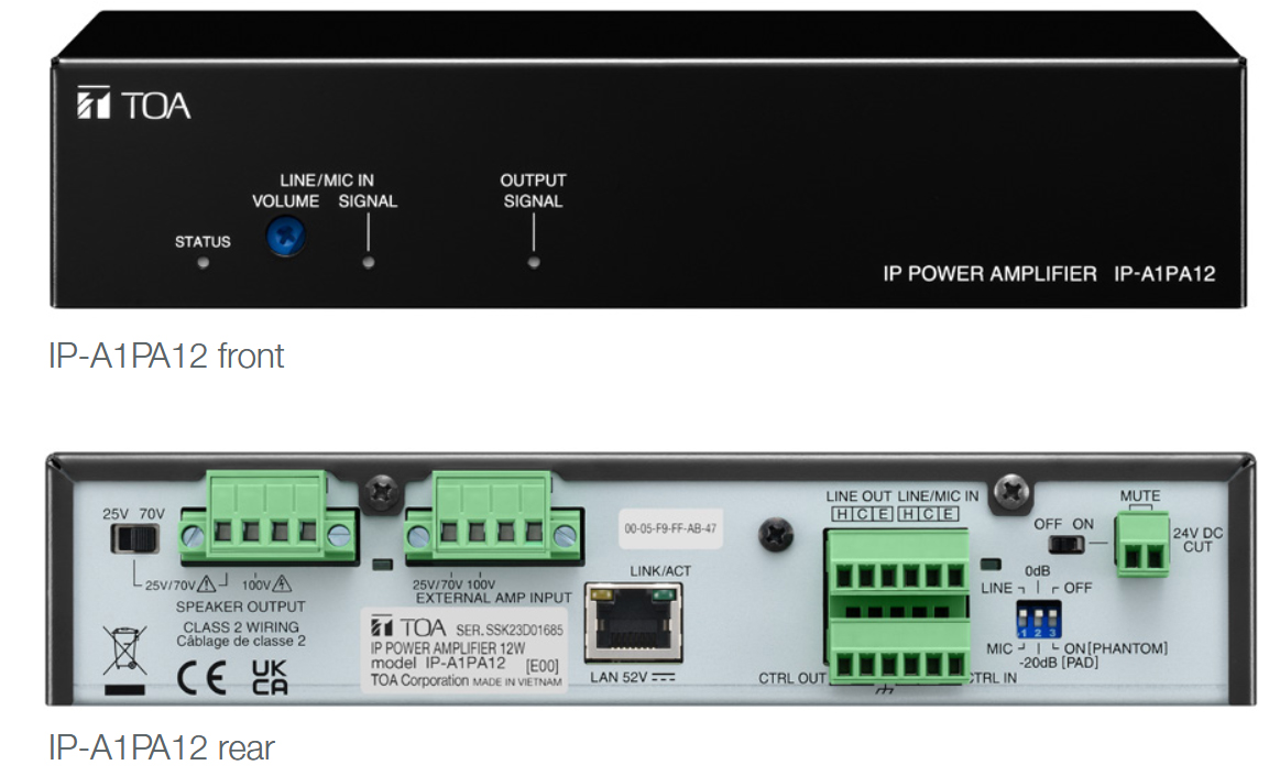 TOA IP-A1PA12 : Tăng âm công suất IP