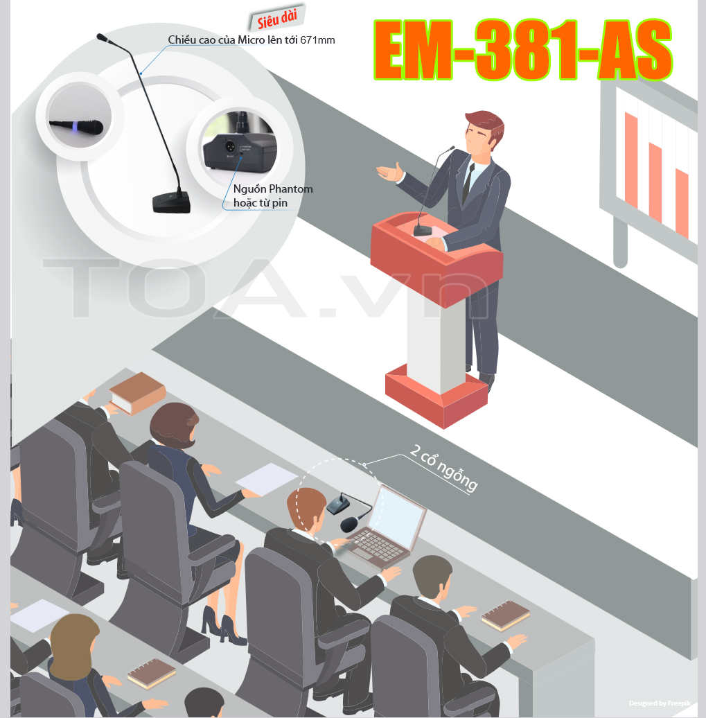 Micro cổ ngỗng cần dài EM-381-AS