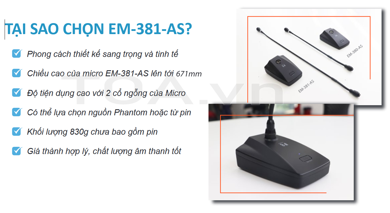 micro cổ ngỗng EM-381-AS