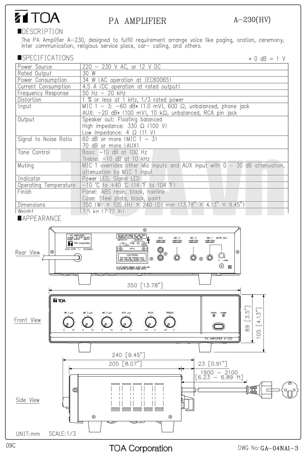 TOA A-230 HV 