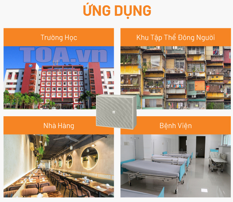Ứng dụng Loa hộp treo tường 6W TOA BS-678