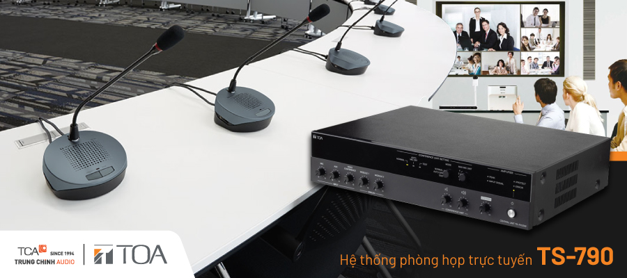 Hệ thống hội thảo TOA TS-790: có dây tích hợp tăng âm & USB